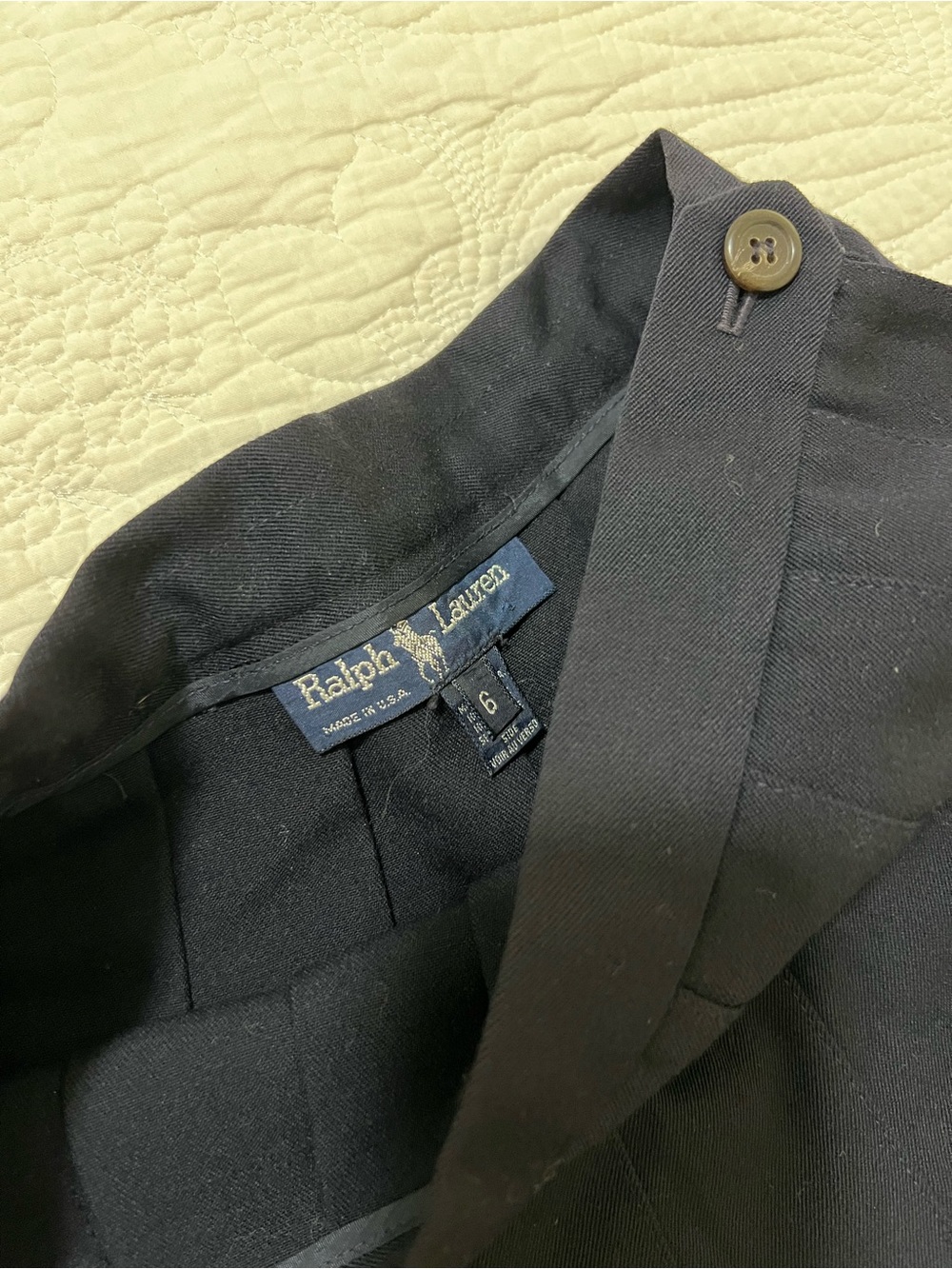 Vintage Ralph Lauren Navy Pleated Skirt - Picture 3 of 3